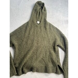 A New Day Green Sherpa Olive‎ Green Hooded Sweater Size Large